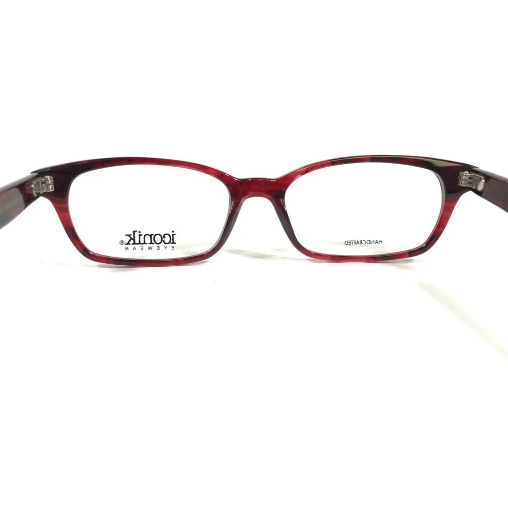 Iconik Eyeglasses Frames Colette C01 Black Red Tortoise Horn Rim 50-17-135